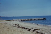 View of long concrete pier